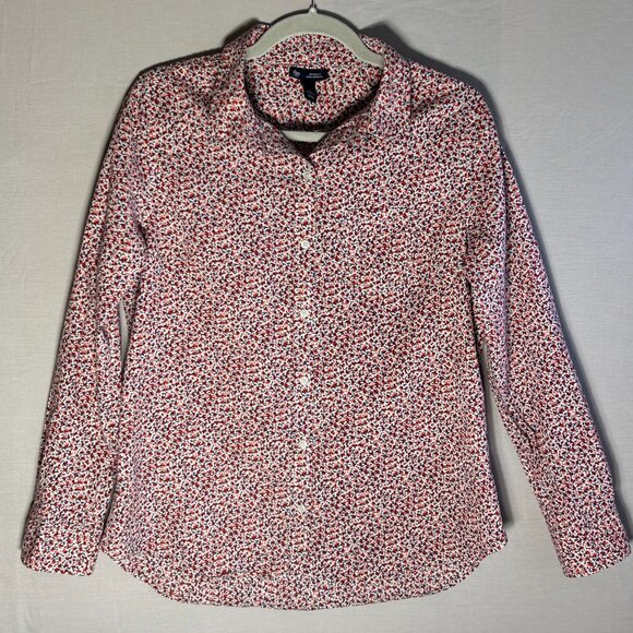 Gap Floral Print Boyfriend Fit Long Sleeve 100% Cotton Shirt, Women's Size M - Picture 1 of 8